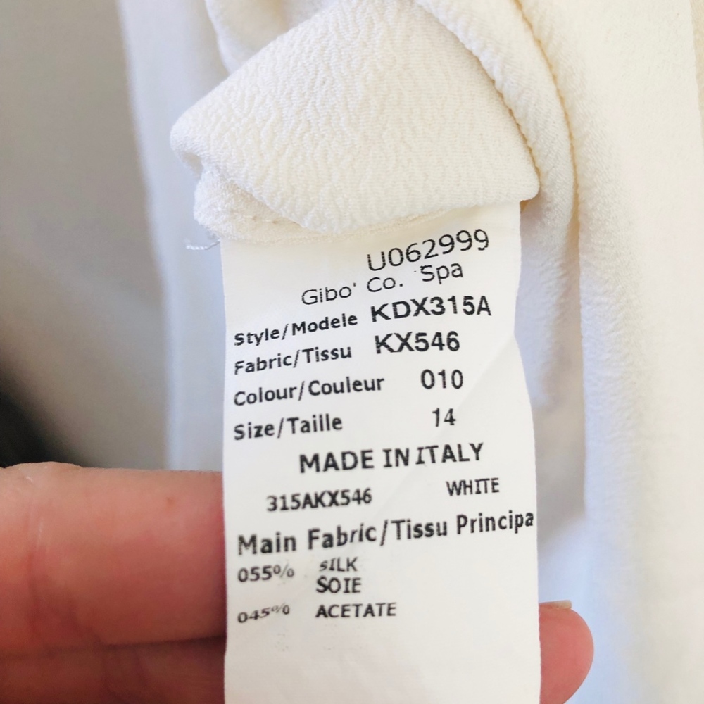 MIchael Kors Collection Cream Crepe Silk Blouse 14 - Picture 5 of 6